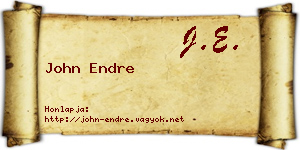 John Endre névjegykártya