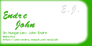 endre john business card